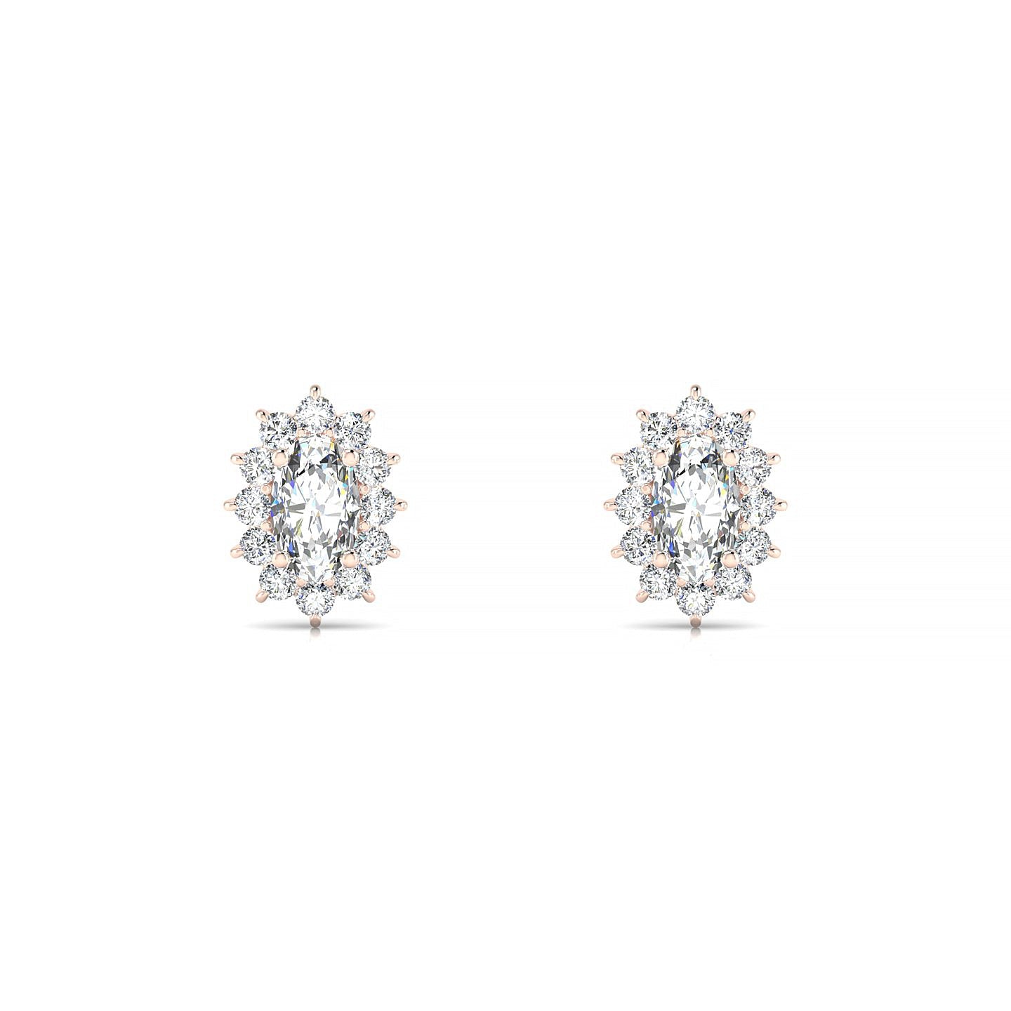 Blossom | 18k Rose Gold 5 x 3 mm Oval Diamond Earrings