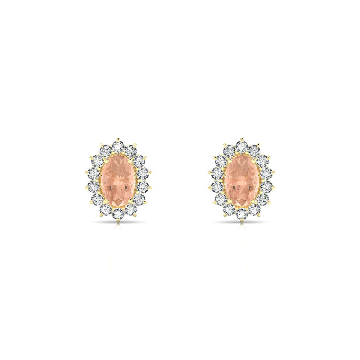 Blossom | 18k Yellow Gold 6 x 4 mm Oval Morganite Earrings