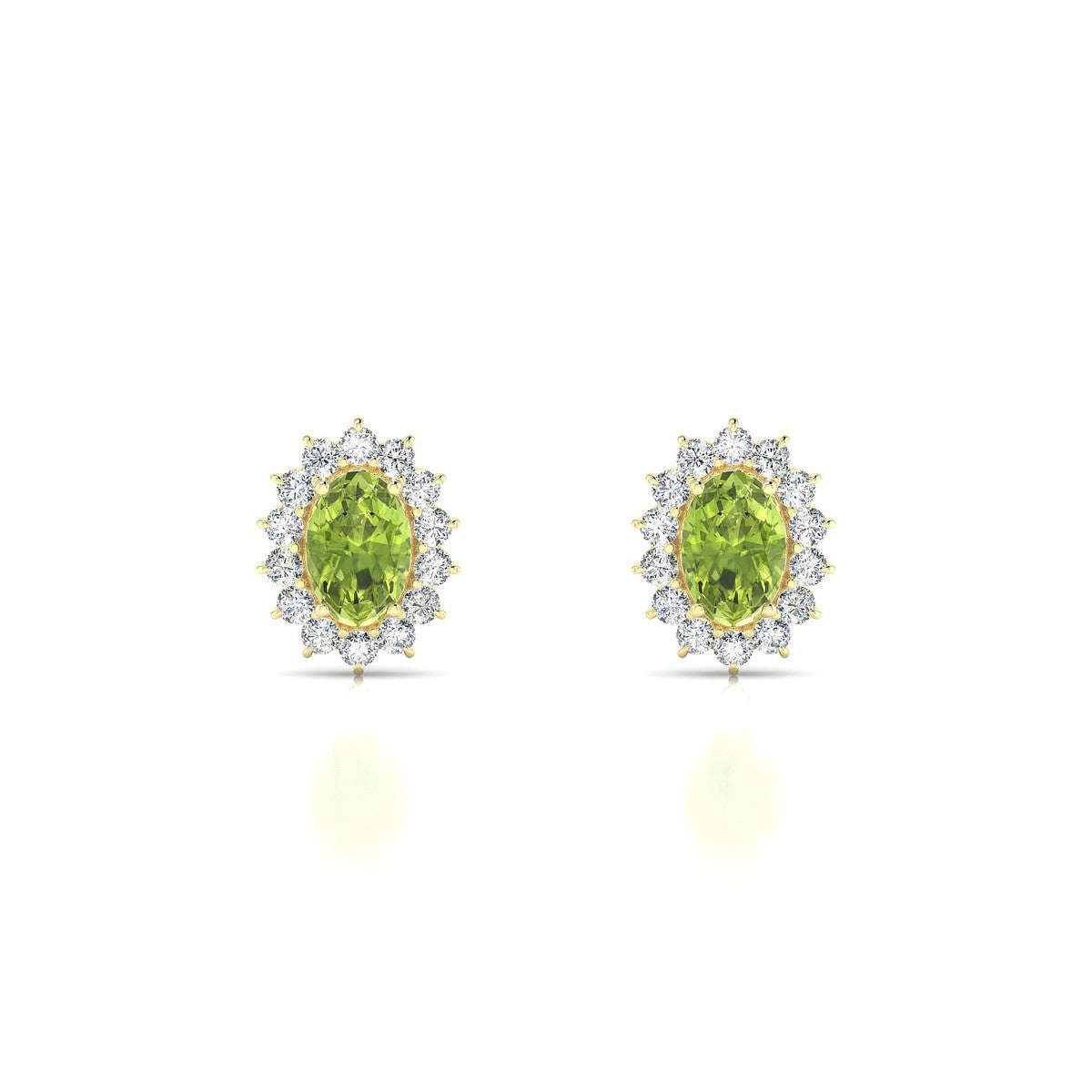 Blossom | 18k Yellow Gold 6 x 4 mm Oval Peridot Earrings
