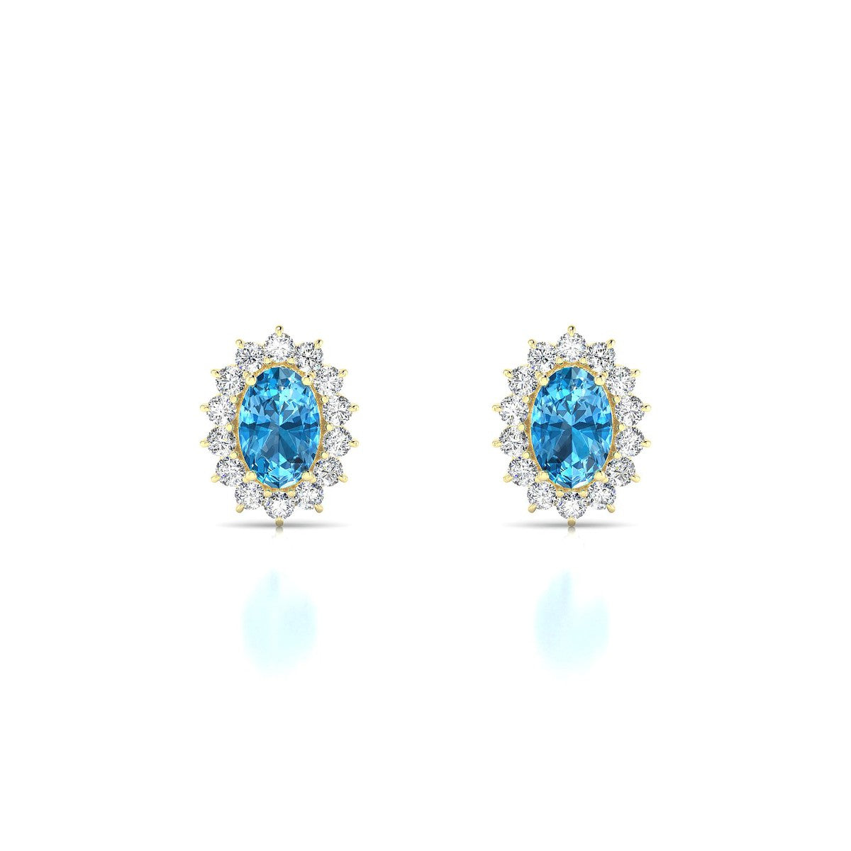 Blossom | 18k Yellow Gold 6 x 4 mm Oval Topaz Earrings