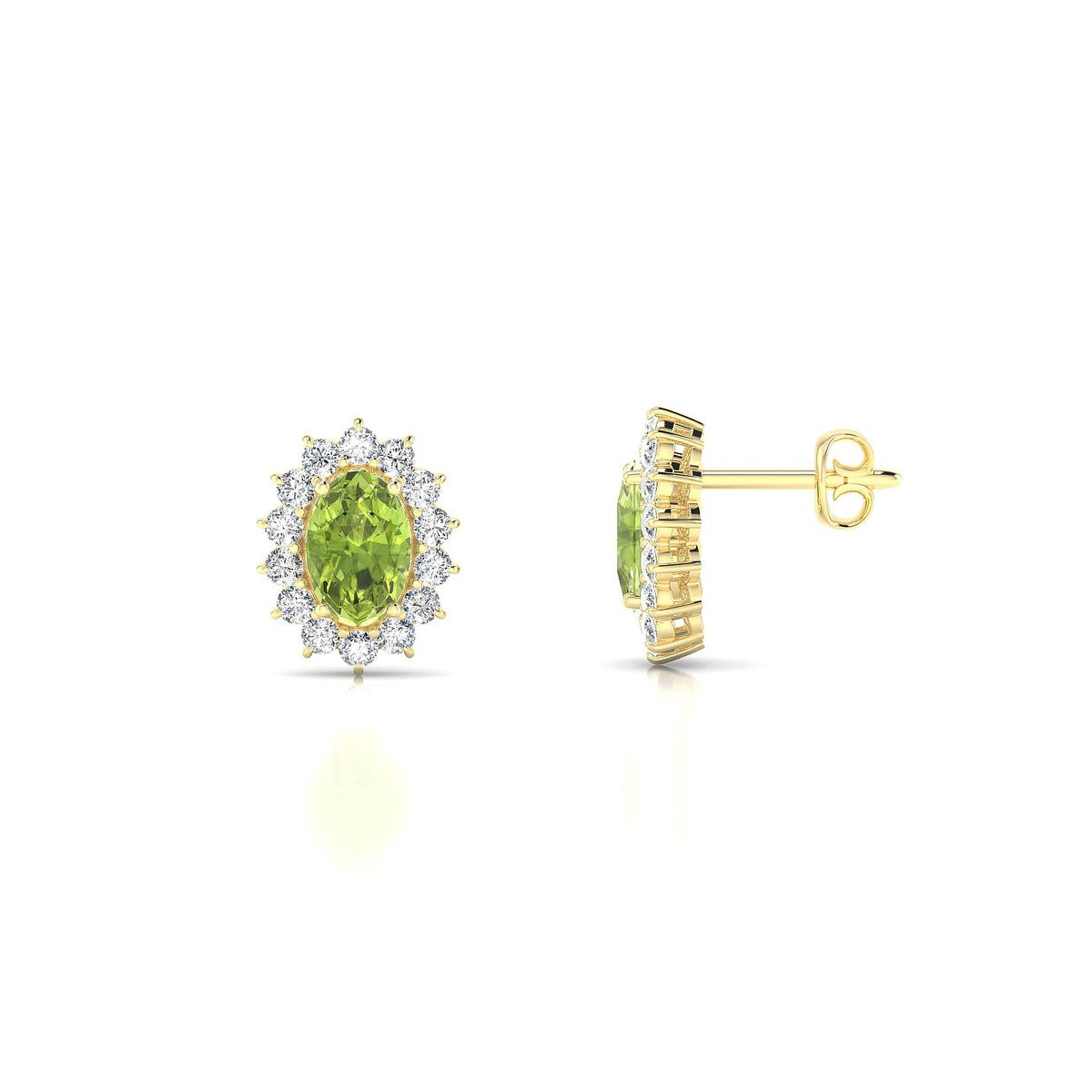 Blossom | 18k Yellow Gold 6 x 4 mm Oval Peridot Earrings