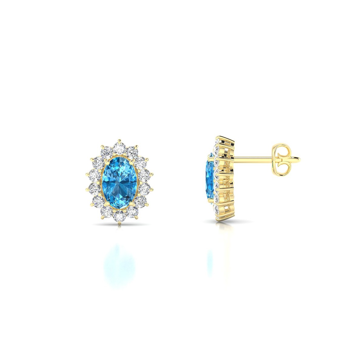 Blossom | 18k Yellow Gold 6 x 4 mm Oval Topaz Earrings