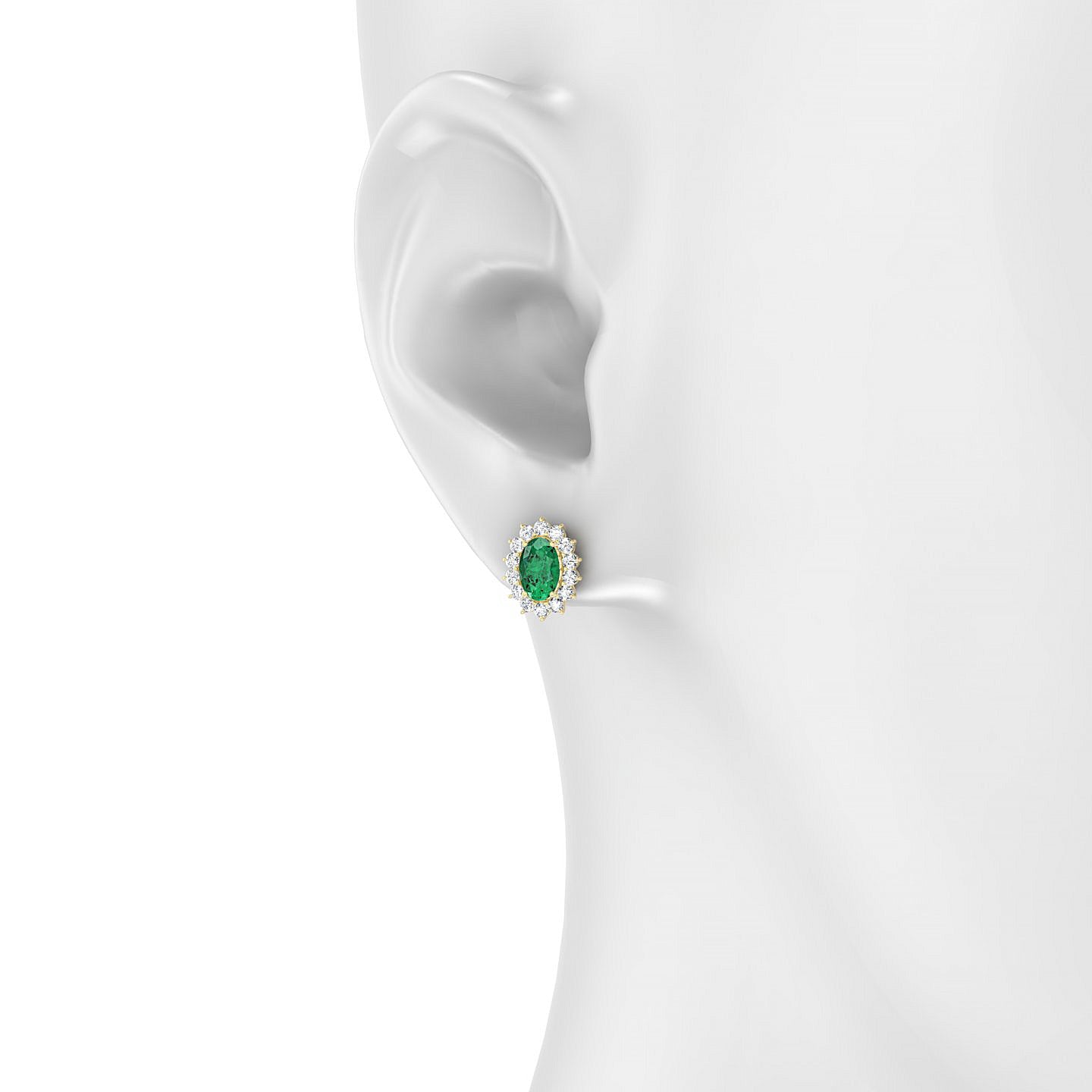 Blossom | 18k Yellow Gold 6 x 4 mm Oval Emerald Earrings