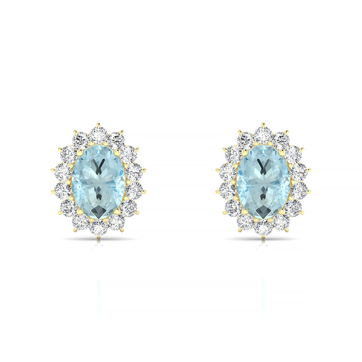 Blossom | 18k Yellow Gold 7 x 5 mm Oval Aquamarine Earrings