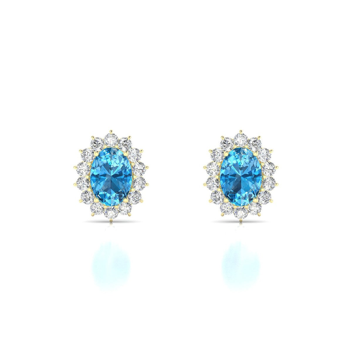 Blossom | 18k Yellow Gold 7 x 5 mm Oval Topaz Earrings