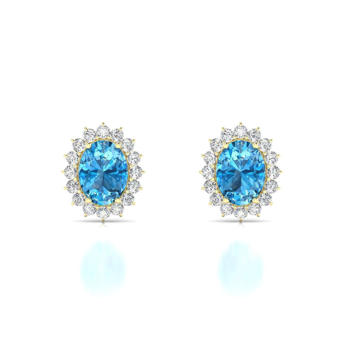 Blossom | 18k Yellow Gold 8 x 6 mm Oval Topaz Earrings