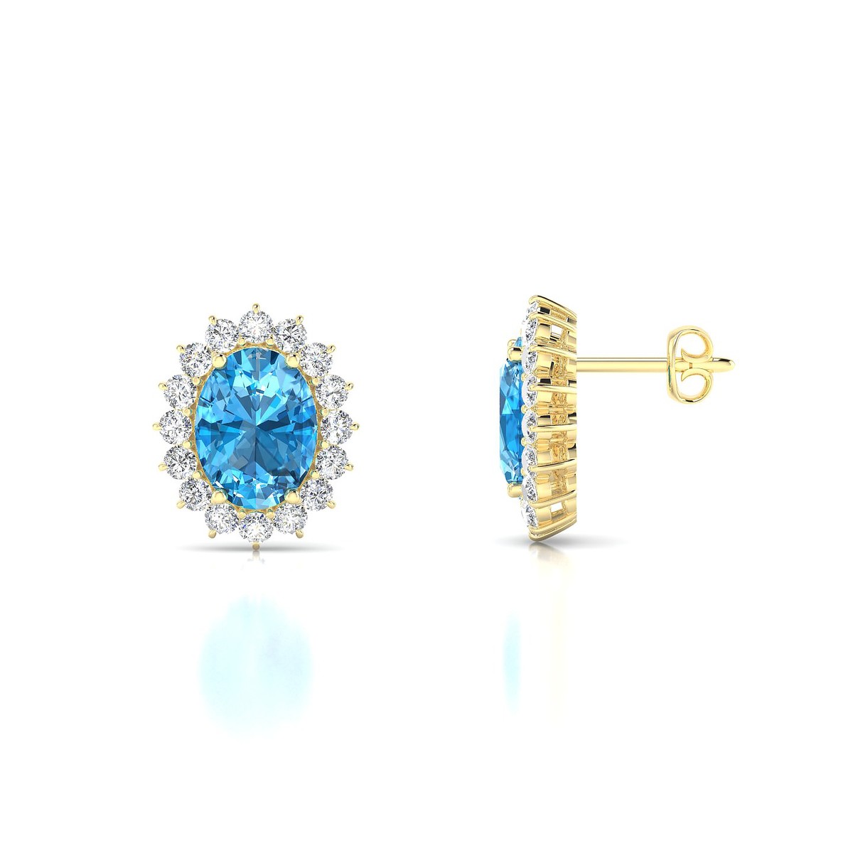 Blossom | 18k Yellow Gold 8 x 6 mm Oval Topaz Earrings