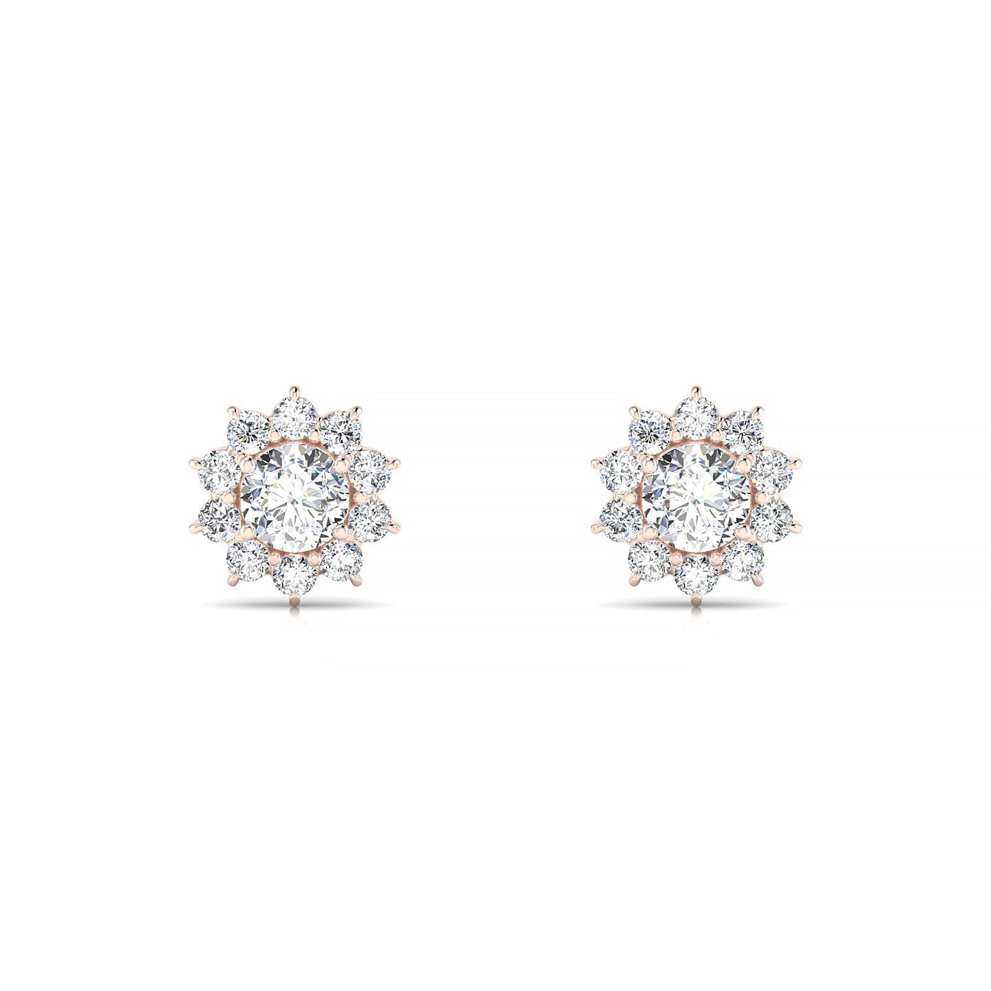 Blossom | 18k Rose Gold 3.7 mm Round Diamond Earrings