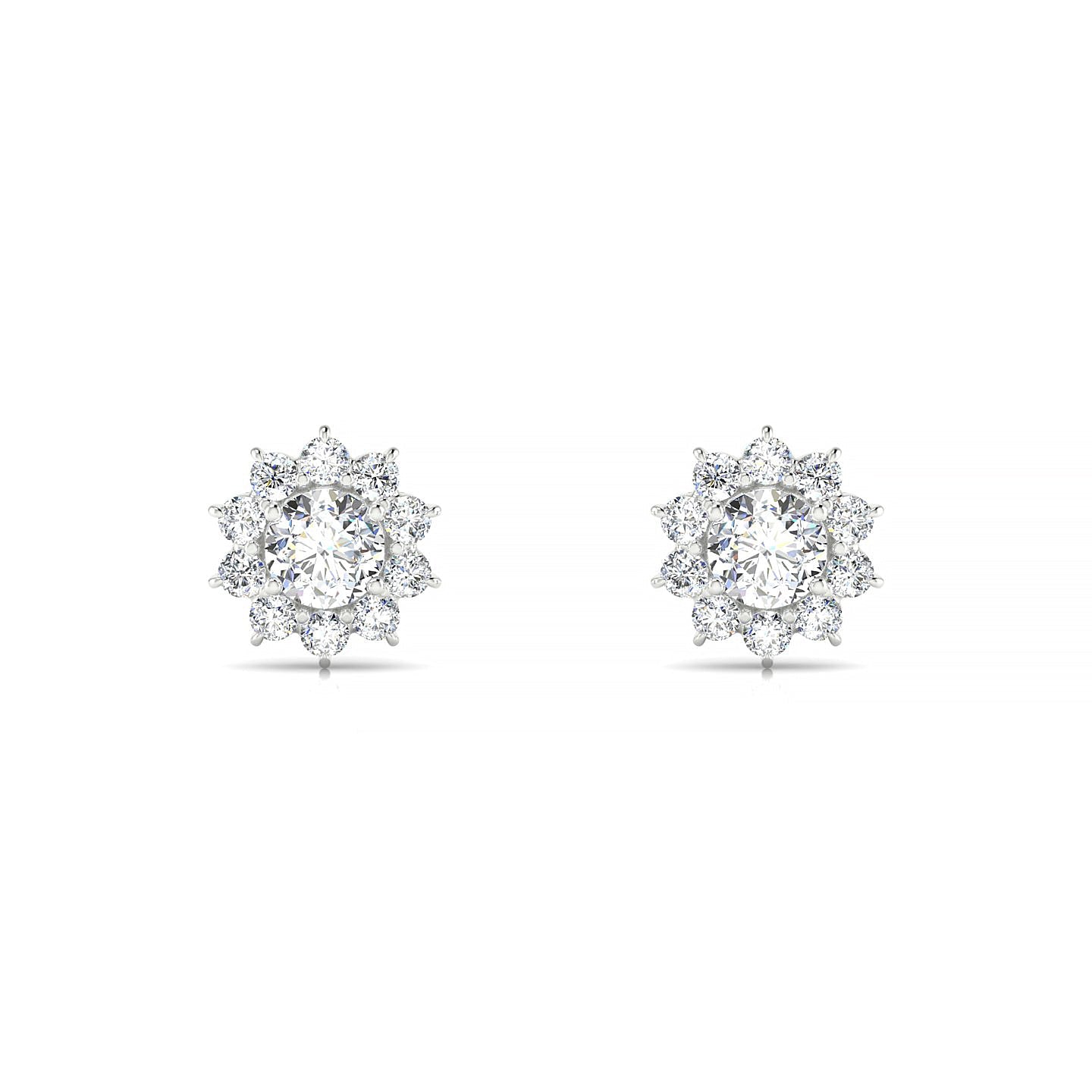 Blossom | 18k White Gold 3.7 mm Round Diamond Earrings