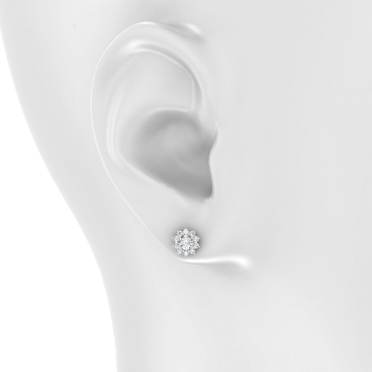 Blossom | 18k White Gold 3.7 mm Round Diamond Earrings