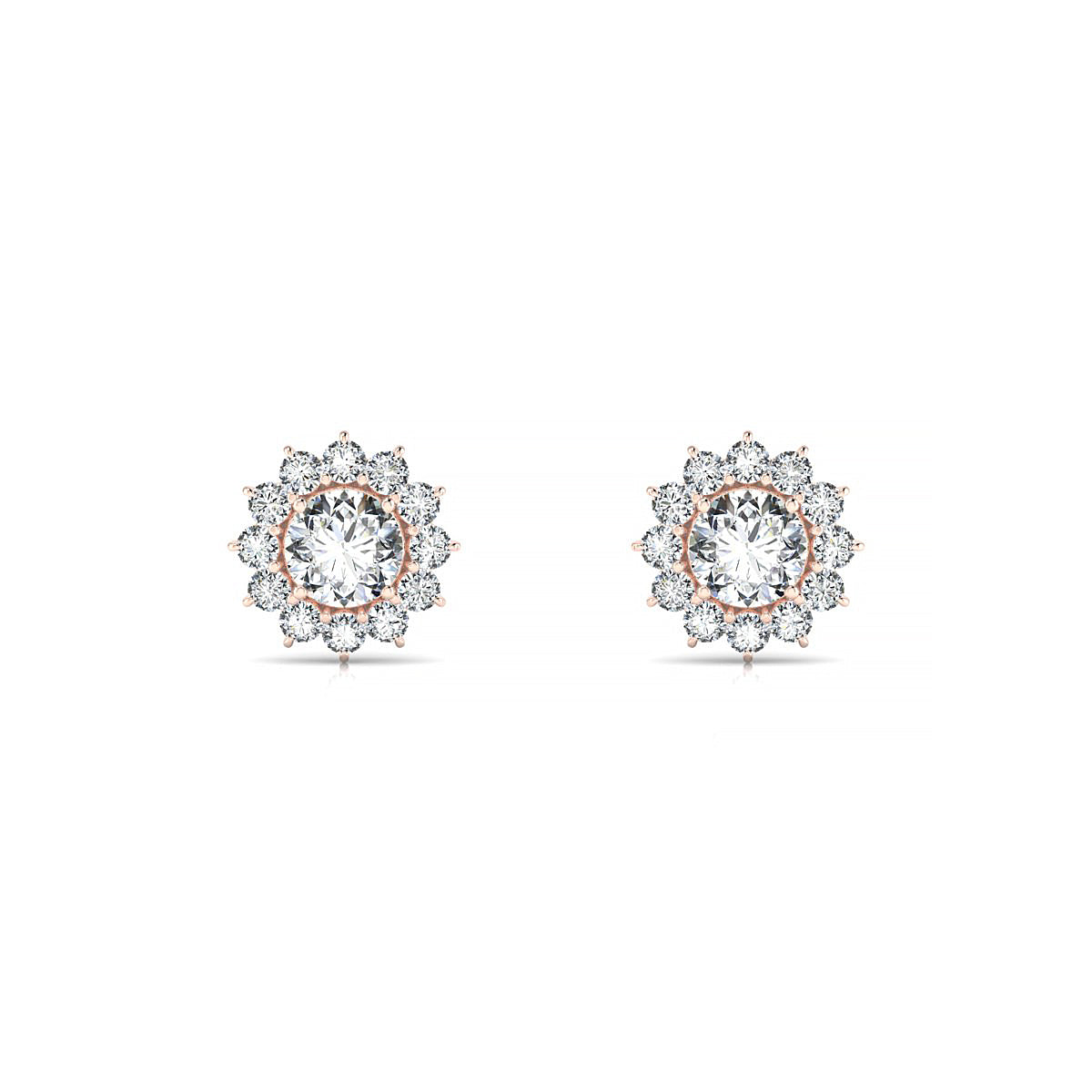 Blossom | 18k Rose Gold 4.2 mm Round Diamond Earrings
