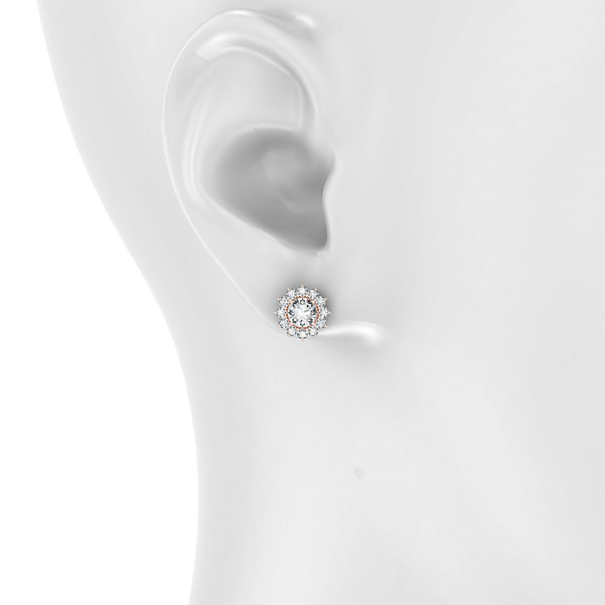 Blossom | 18k Rose Gold 4.2 mm Round Diamond Earrings