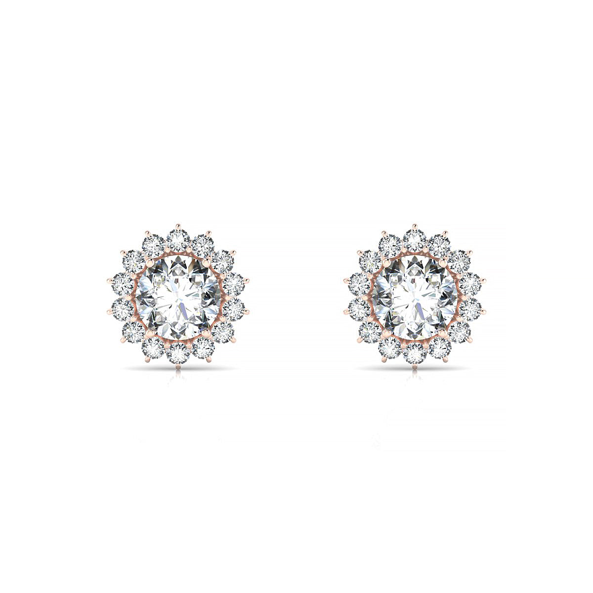 Blossom | 18k Rose Gold 5.7 mm Round Diamond Earrings