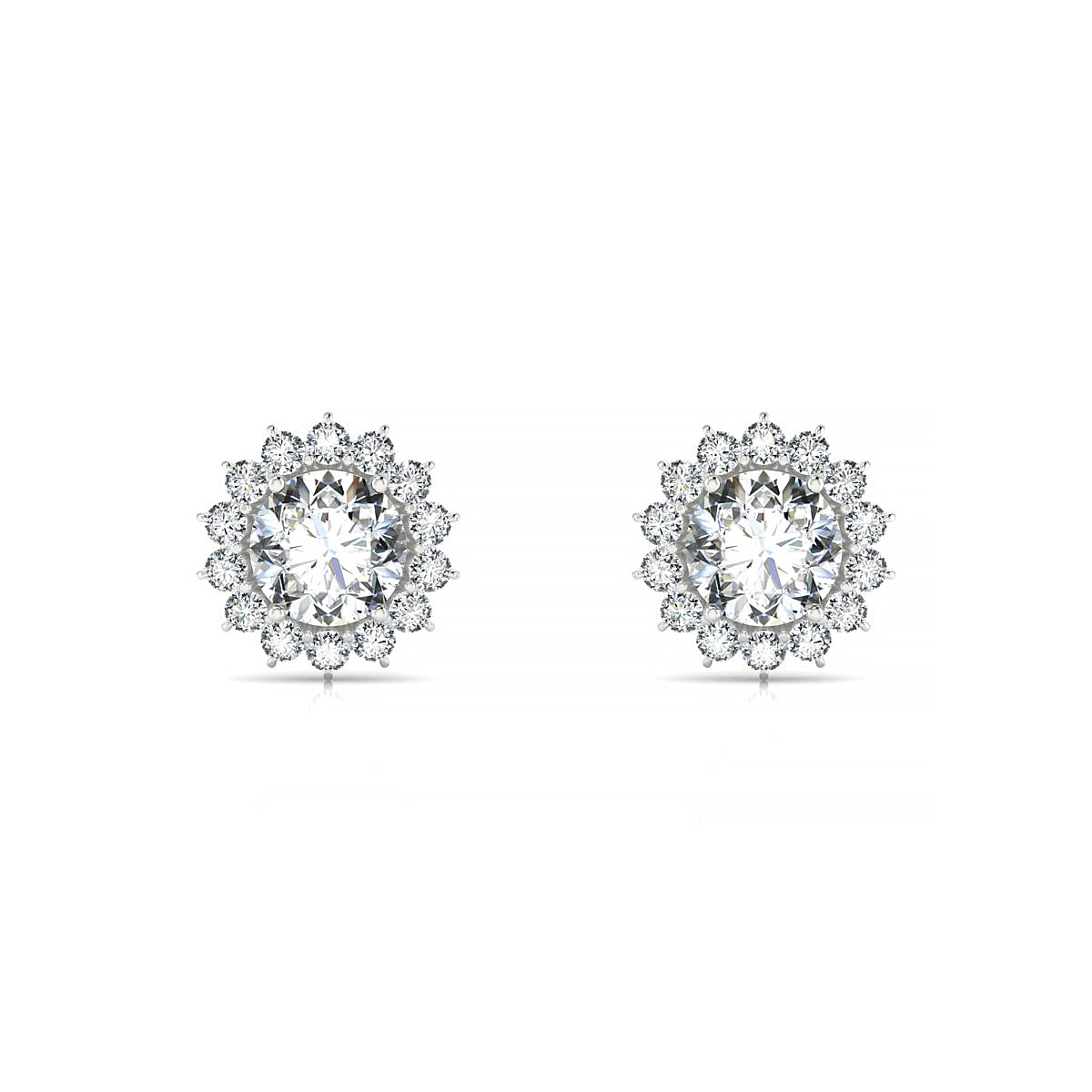 Blossom | 18k White Gold 5.7 mm Round Diamond Earrings