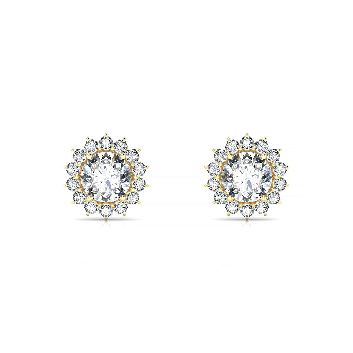 Blossom | 18k Yellow Gold 5.7 mm Round Diamond Earrings