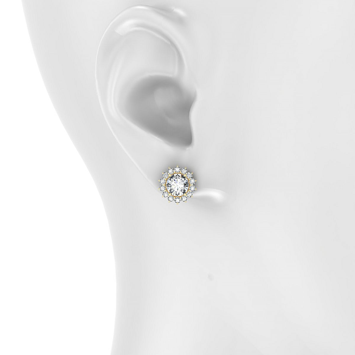 Blossom | 18k Yellow Gold 5.7 mm Round Diamond Earrings