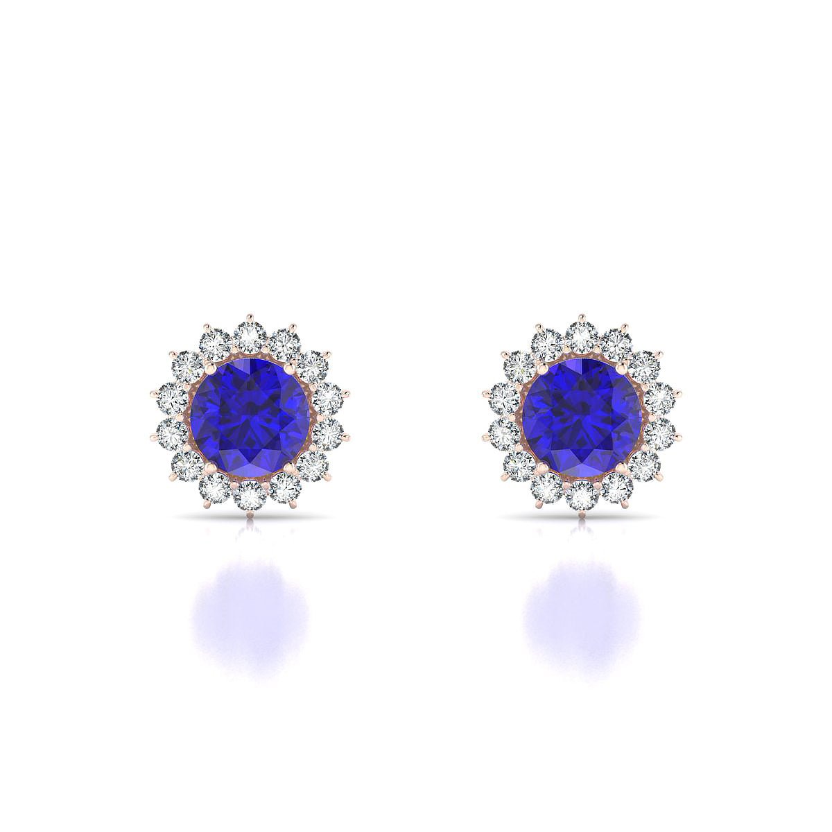 Blossom | 18k Rose Gold 6 mm Round Tanzanite Earrings