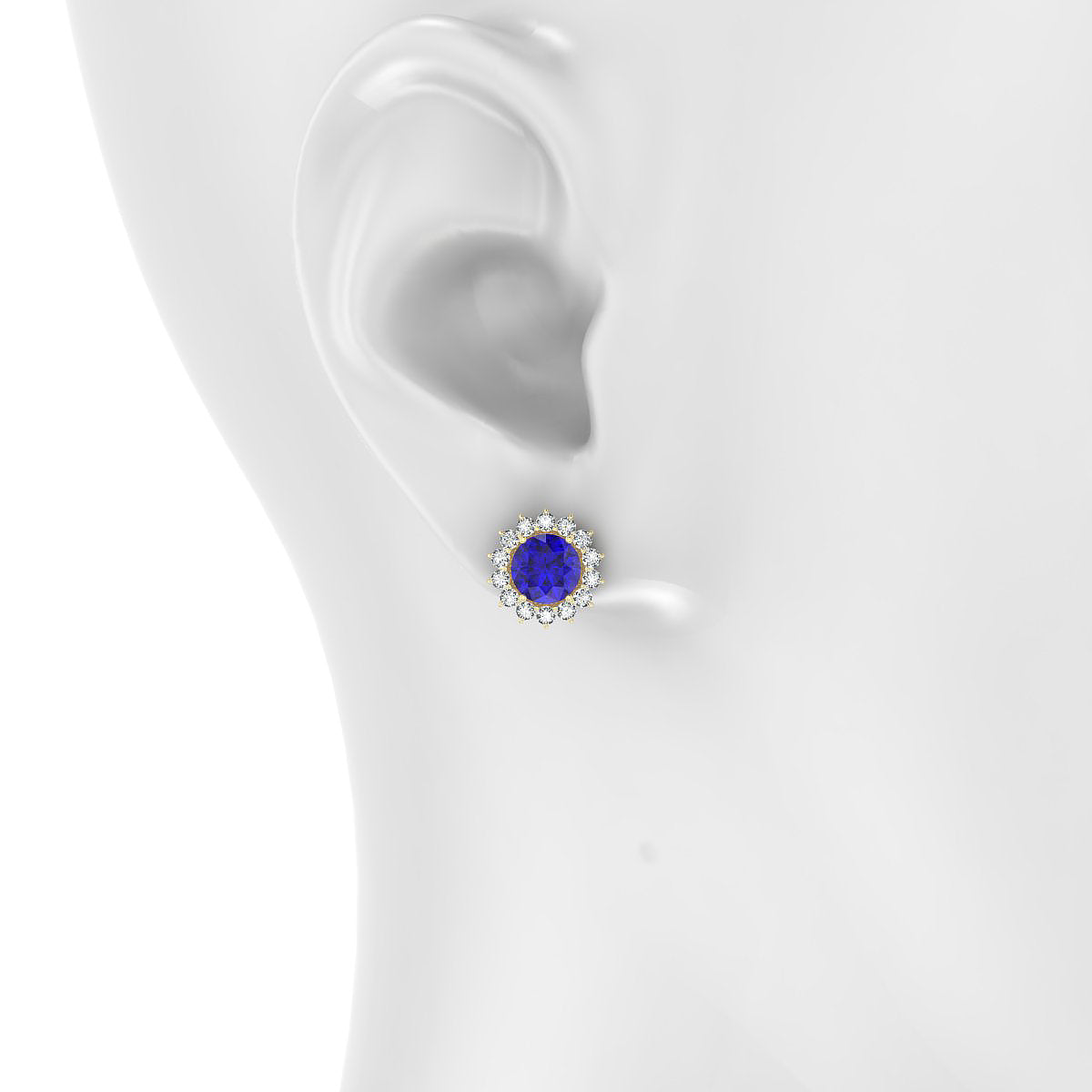 Blossom | 18k Yellow Gold 6 mm Round Tanzanite Earrings