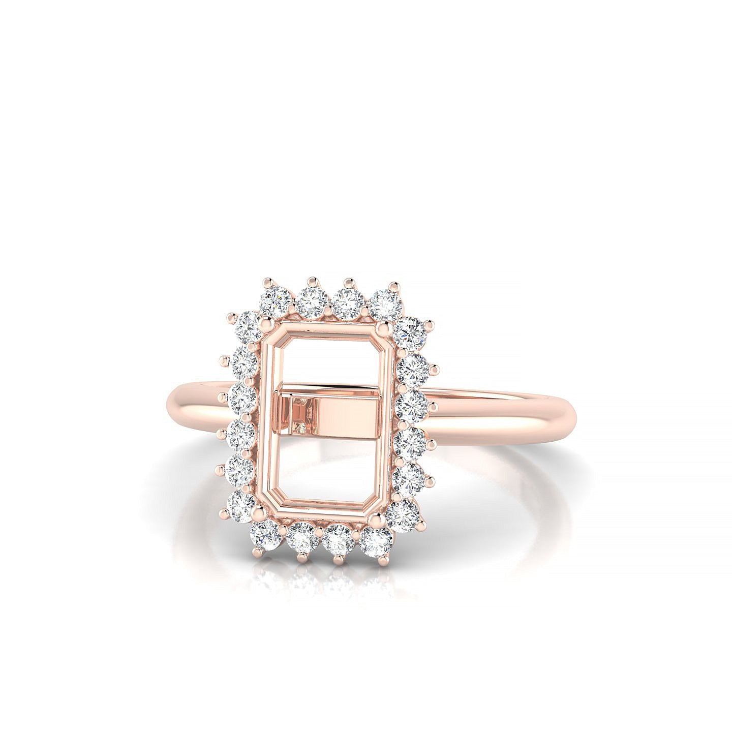 Blossom Emerald 2-2.99 ct | 18k Rose Gold Halo Ring