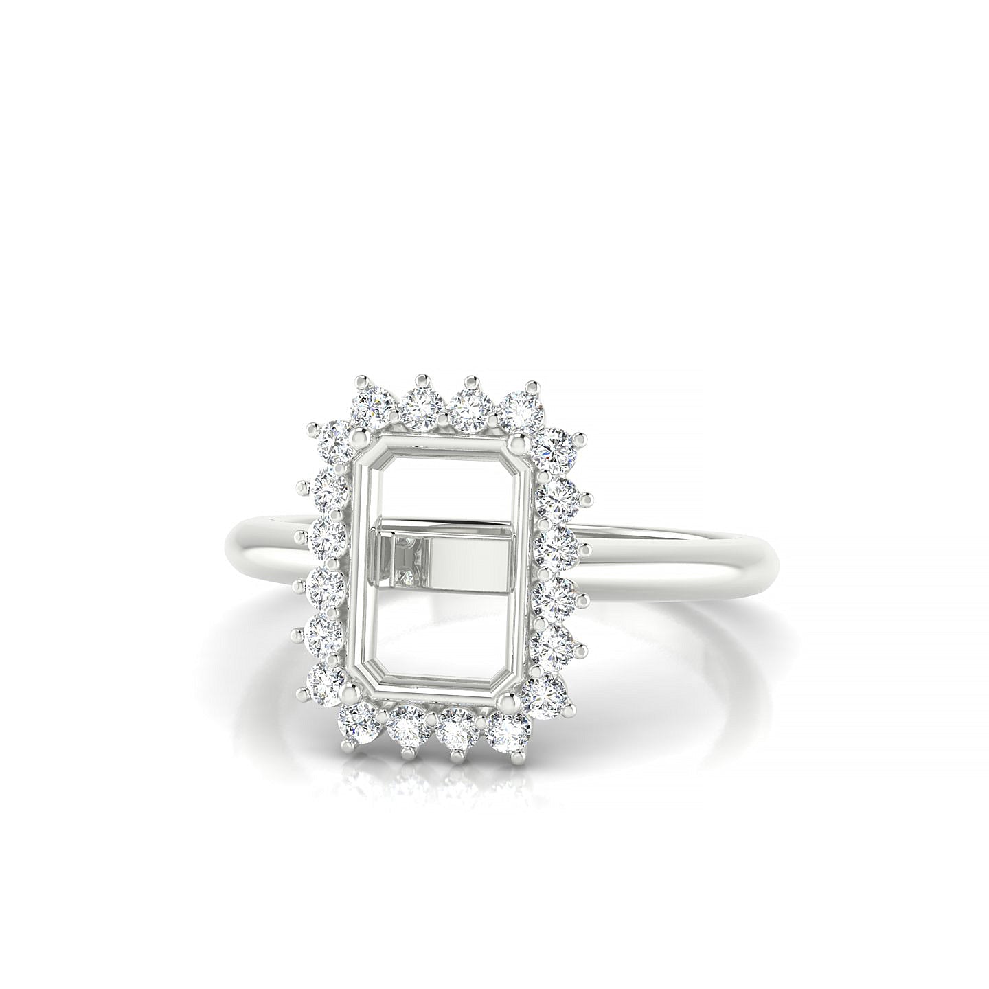 Blossom Emerald 2-2.99 ct | 18k White Gold Halo Ring