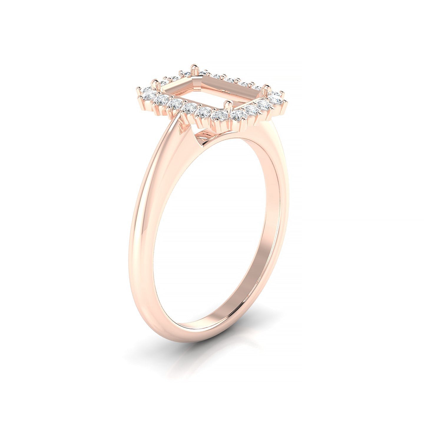 Blossom Emerald 2-2.99 ct | 18k Rose Gold Halo Ring
