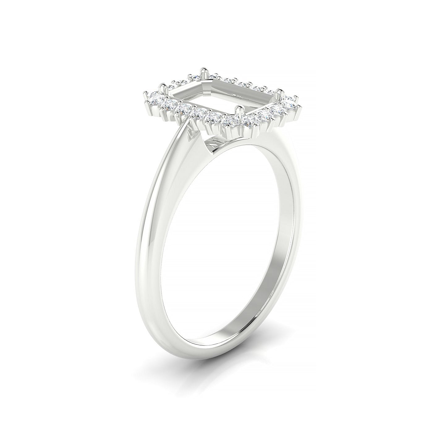 Blossom Emerald 2-2.99 ct | 18k White Gold Halo Ring