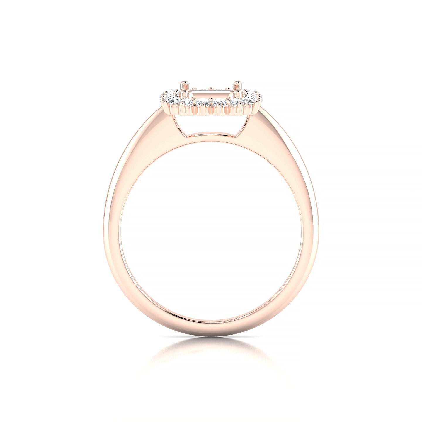 Blossom Emerald 2-2.99 ct | 18k Rose Gold Halo Ring