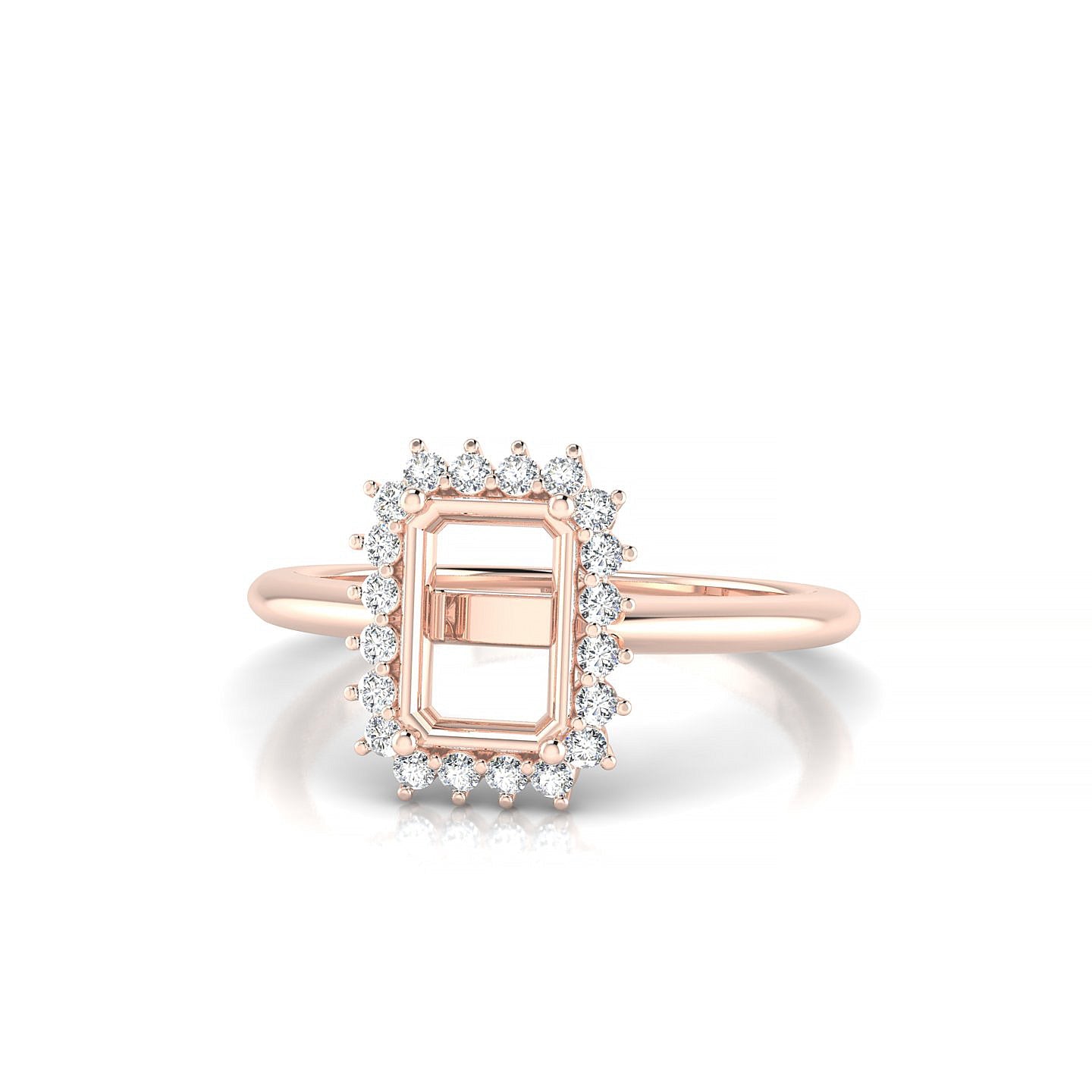 Blossom Emerald 1-1.99 ct | 18k Rose Gold Halo Ring