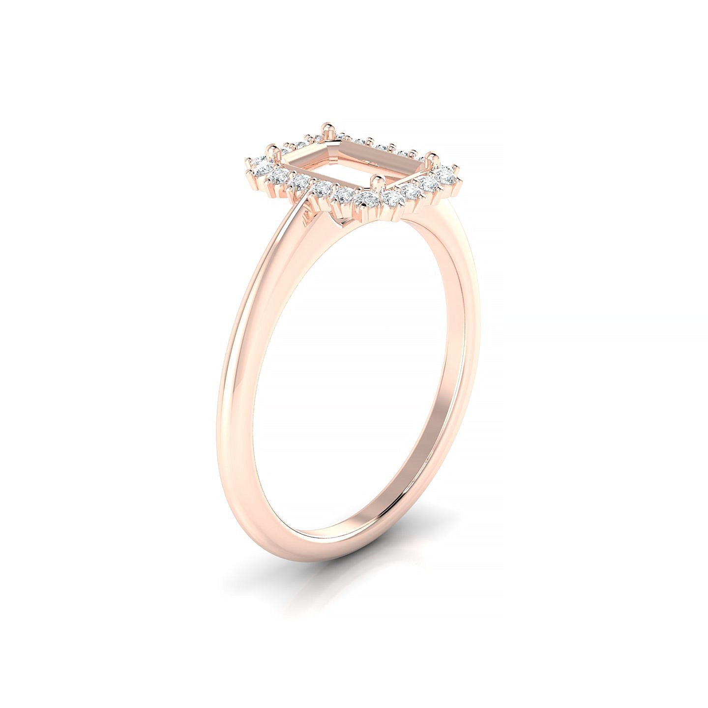 Blossom Emerald 1-1.99 ct | 18k Rose Gold Halo Ring