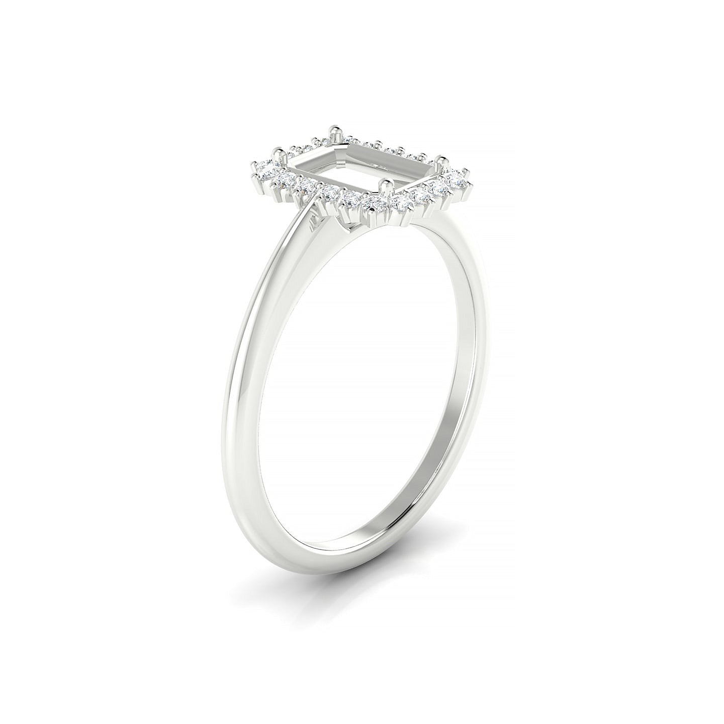 Blossom Emerald 1-1.99 ct | 18k White Gold Halo Ring