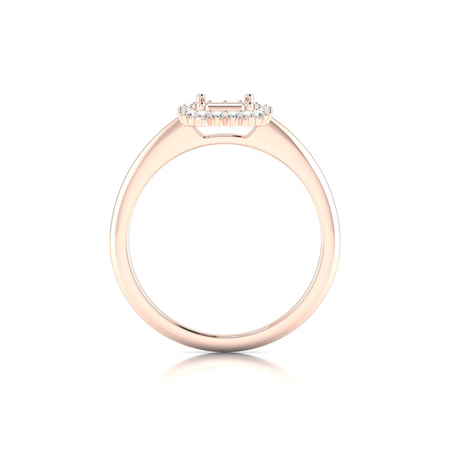 Blossom Emerald 1-1.99 ct | 18k Rose Gold Halo Ring