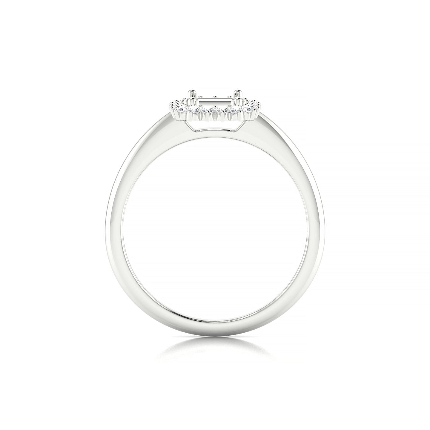 Blossom Emerald 1-1.99 ct | 18k White Gold Halo Ring