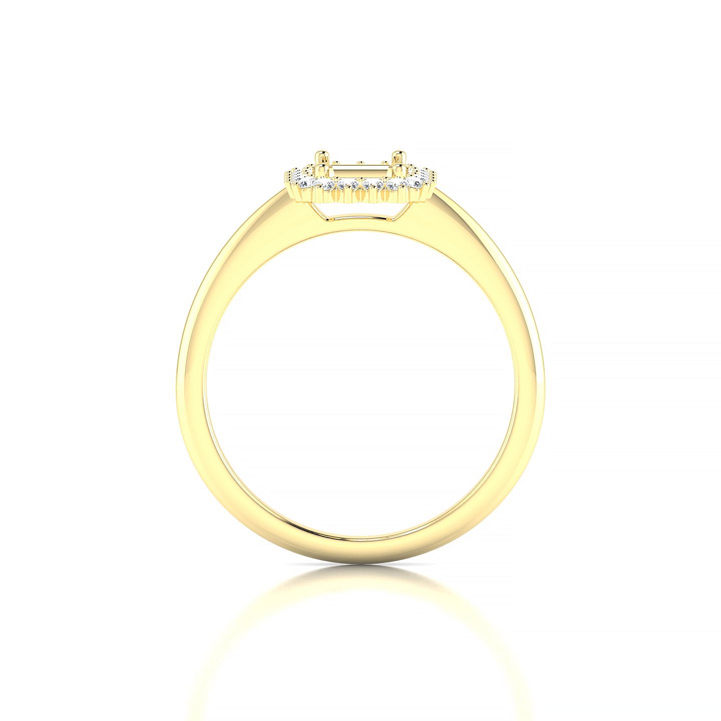 Blossom Emerald 1-1.99 ct | 18k Yellow Gold Halo Ring