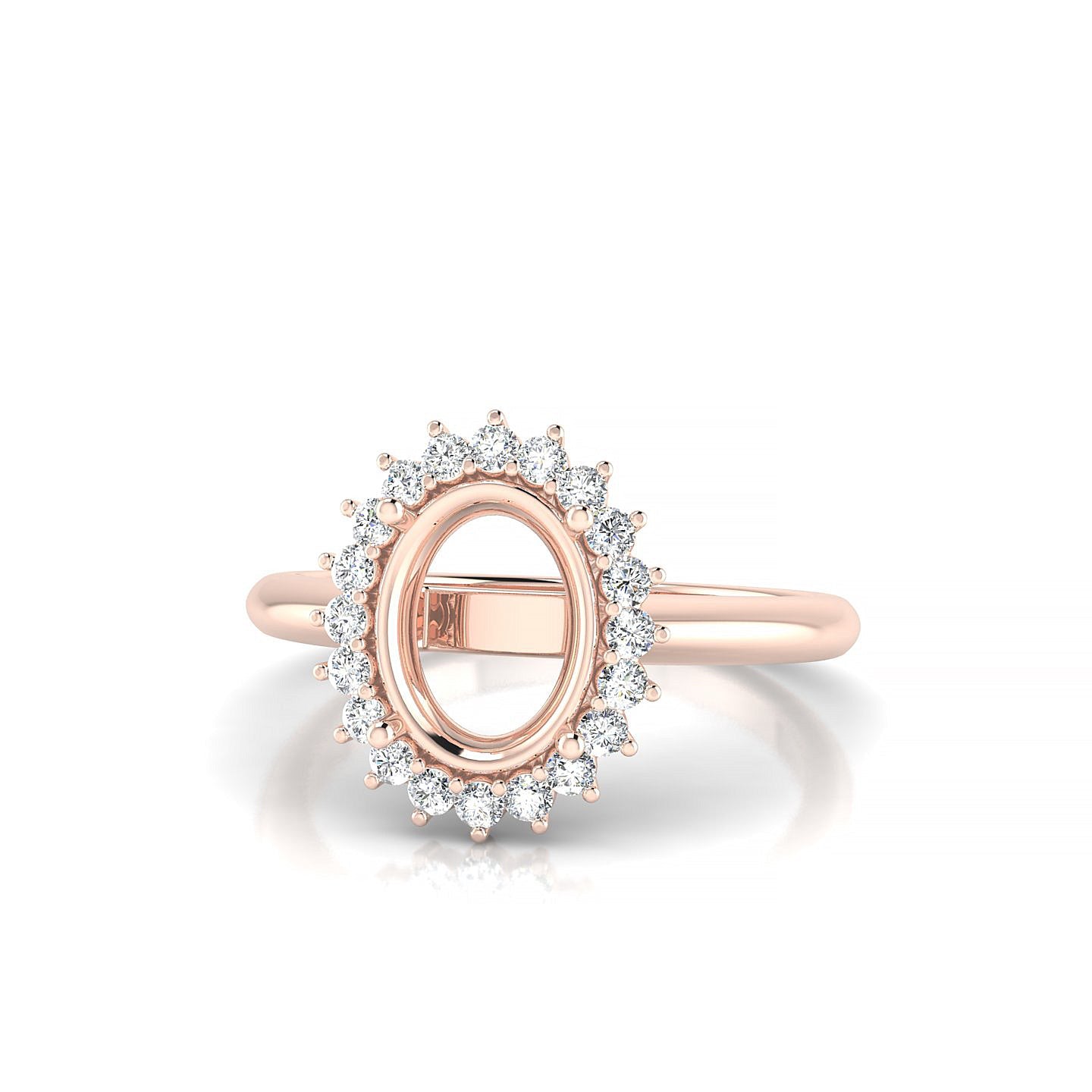 Blossom Oval 2-2.99 ct | 18k Rose Gold Halo Ring