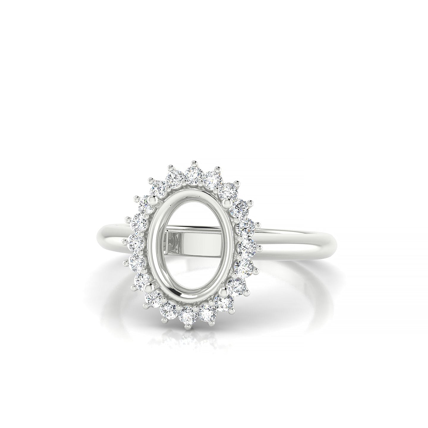 Blossom Oval 2-2.99 ct | 18k White Gold Halo Ring