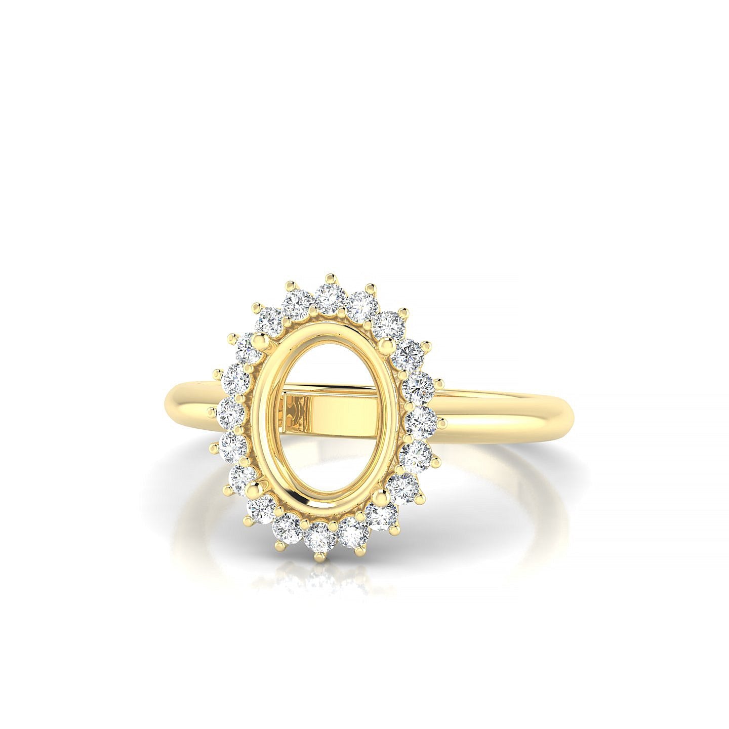 Blossom Oval 2-2.99 ct | 18k Yellow Gold Halo Ring