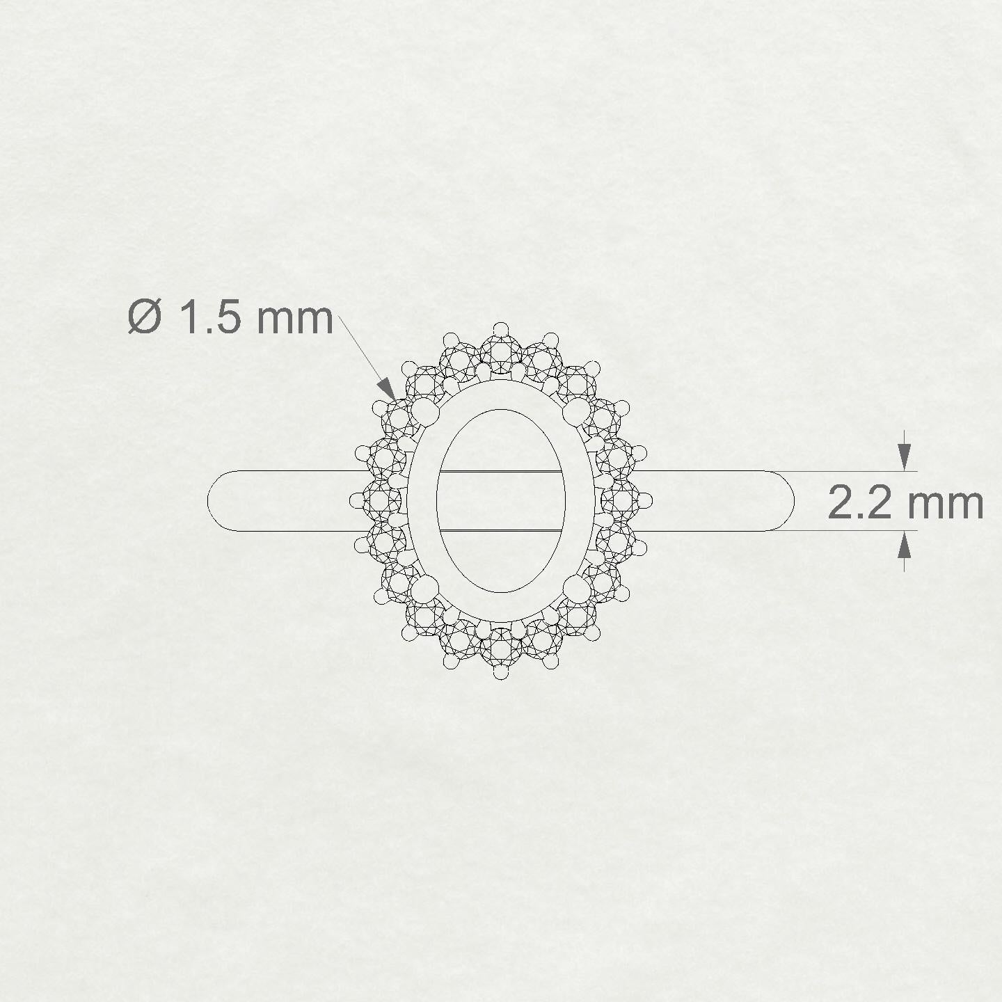 Blossom Oval 2-2.99 ct | 18k White Gold Halo Ring