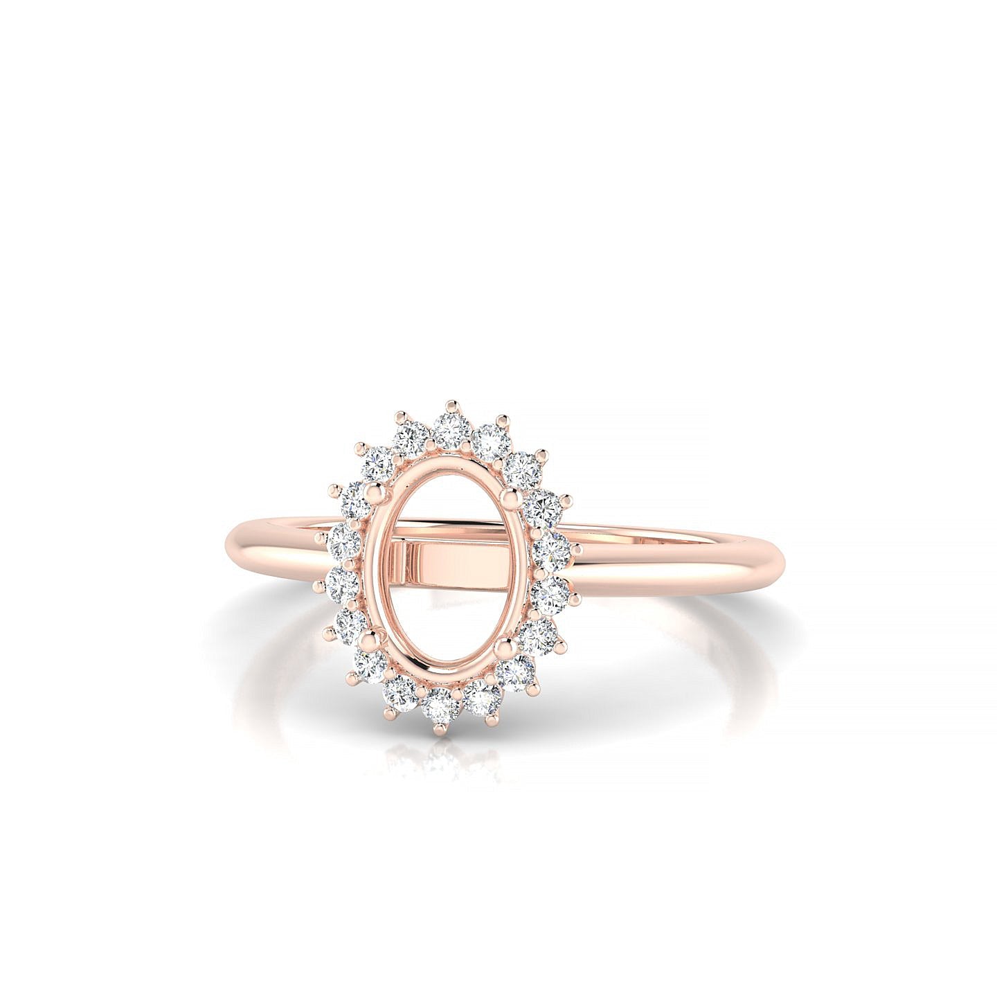 Blossom Oval 1-1.99 ct | 18k Rose Gold Halo Ring