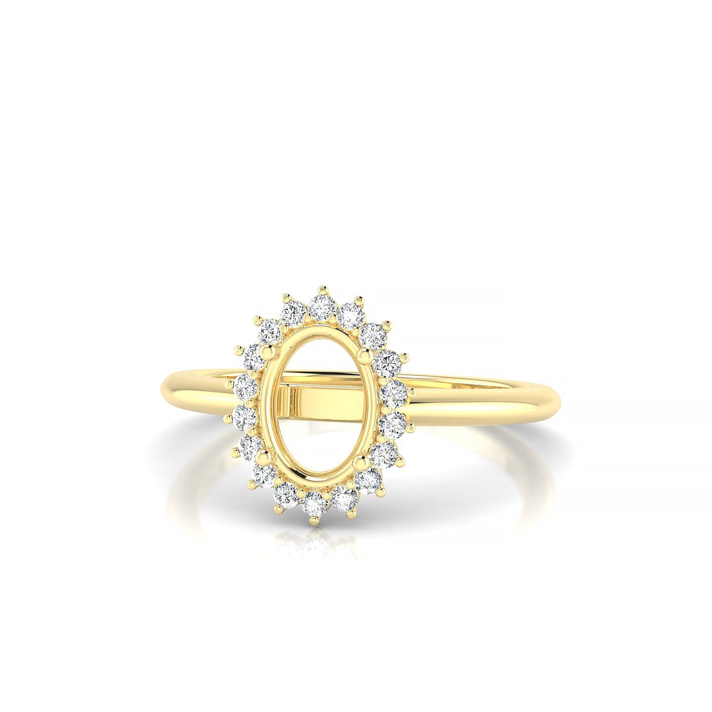 Blossom Oval 1-1.99 ct | 18k Yellow Gold Halo Ring