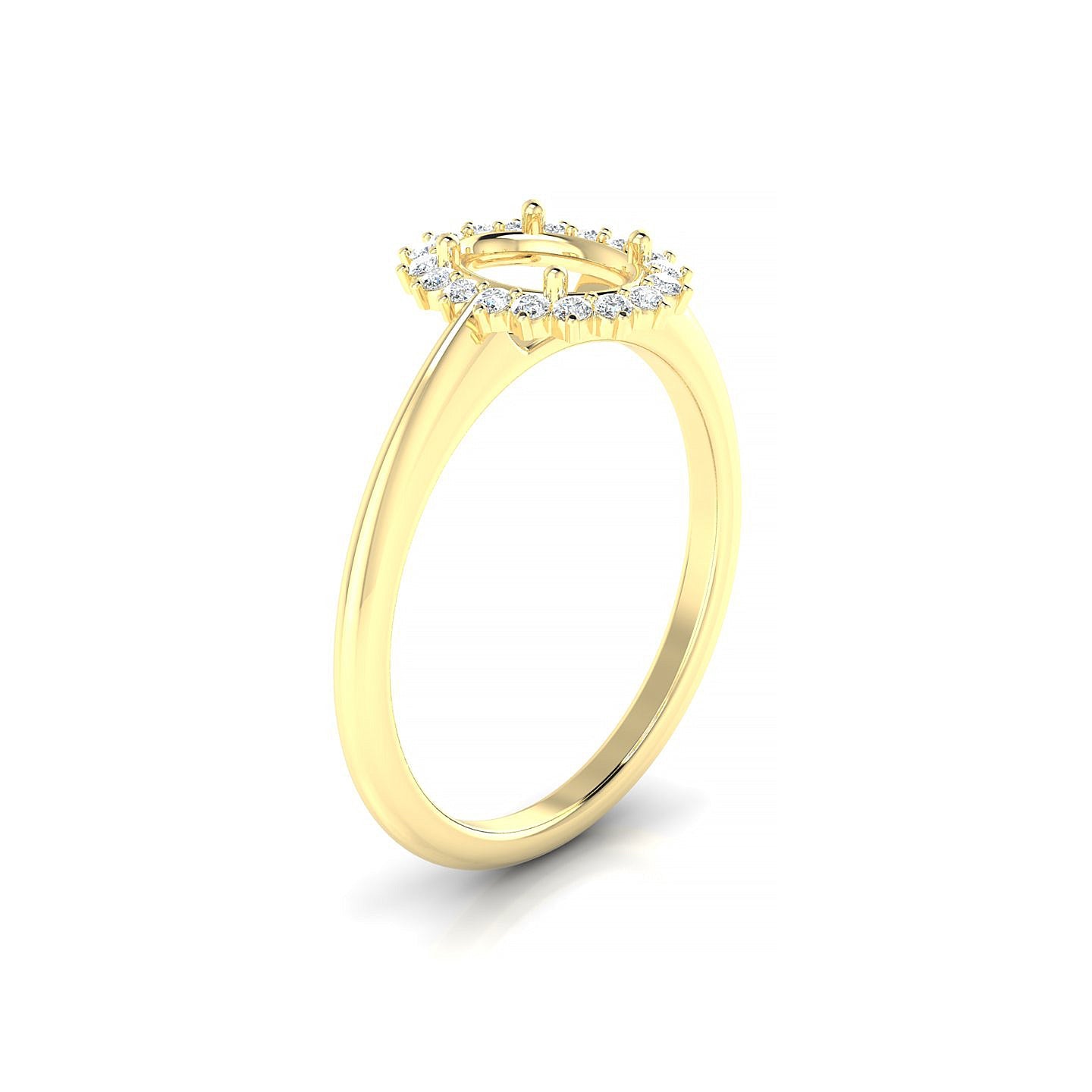 Blossom Oval 1-1.99 ct | 18k Yellow Gold Halo Ring