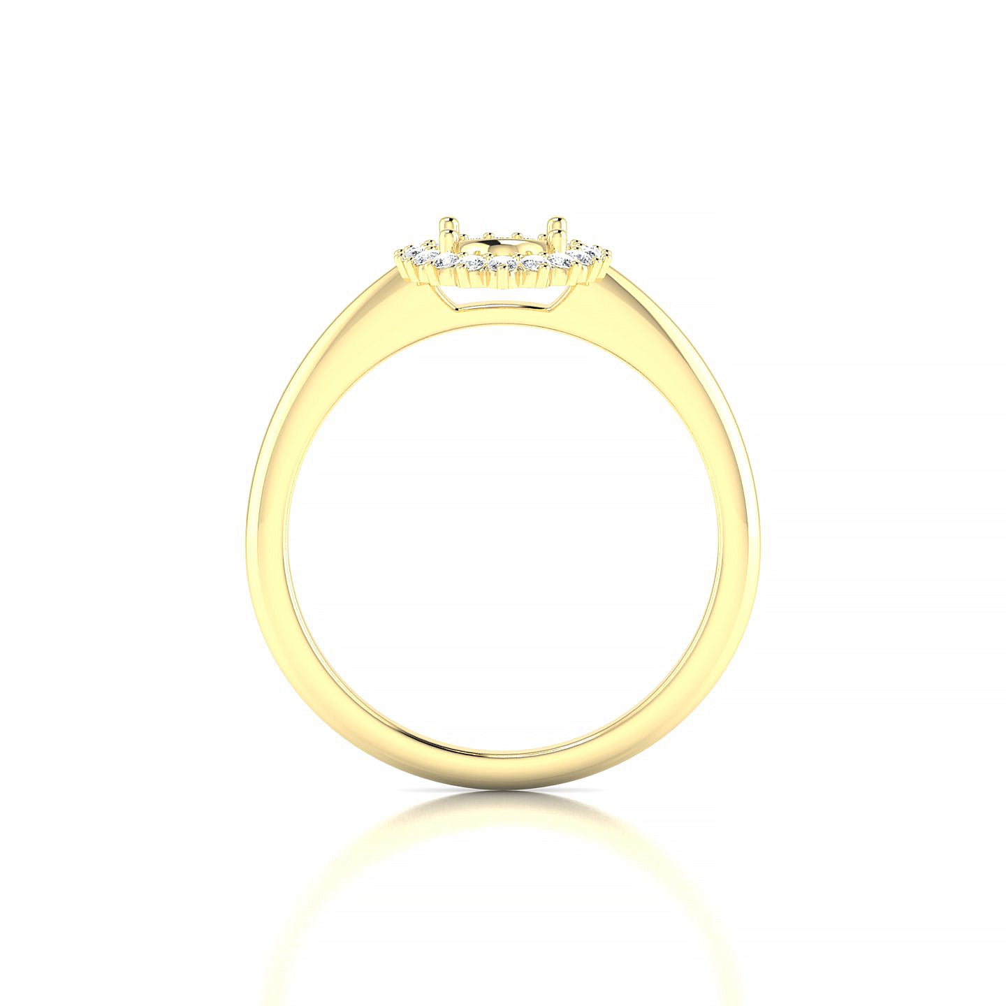 Blossom Oval 1-1.99 ct | 18k Yellow Gold Halo Ring