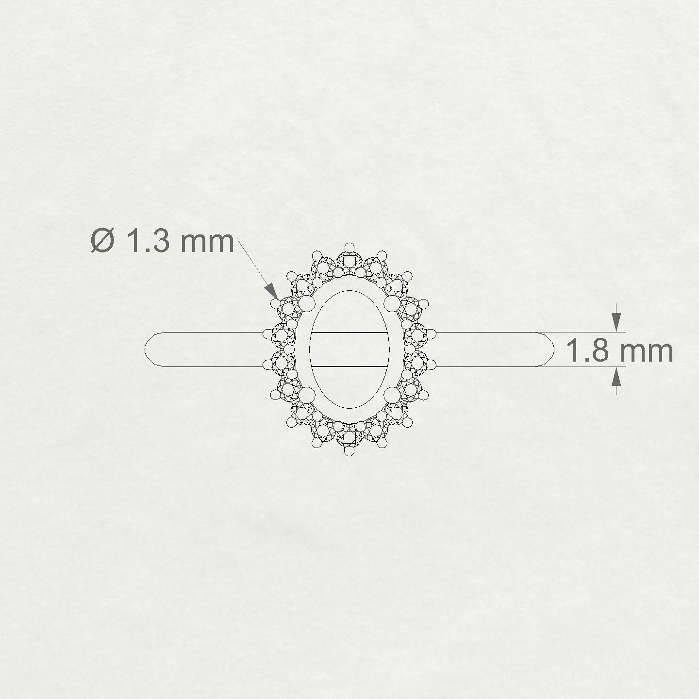 Blossom Oval 1-1.99 ct | 18k White Gold Halo Ring