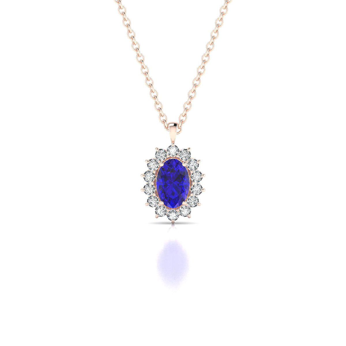 Blossom | 18k Rose Gold 6 x 4 mm Oval Tanzanite Pendant