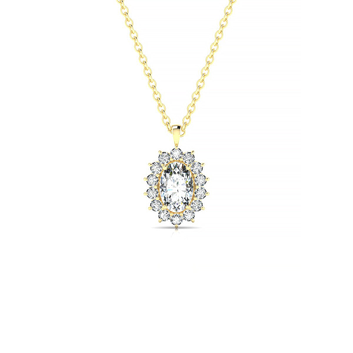 Blossom | 18k Yellow Gold 6 x 4 mm Oval Diamond Pendant