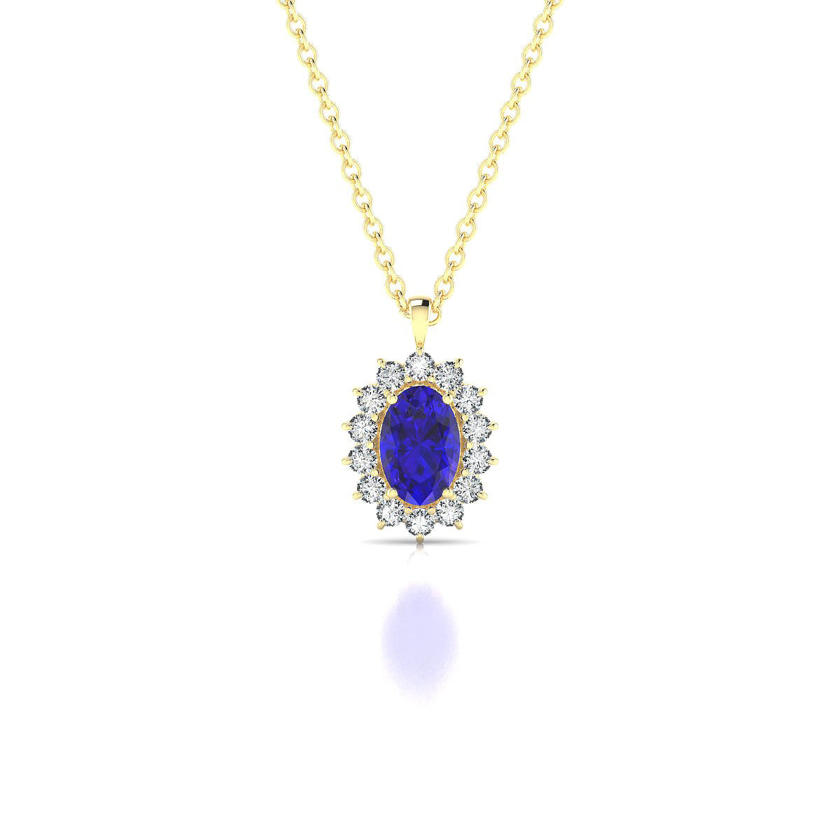 Blossom | 18k Yellow Gold 6 x 4 mm Oval Tanzanite Pendant