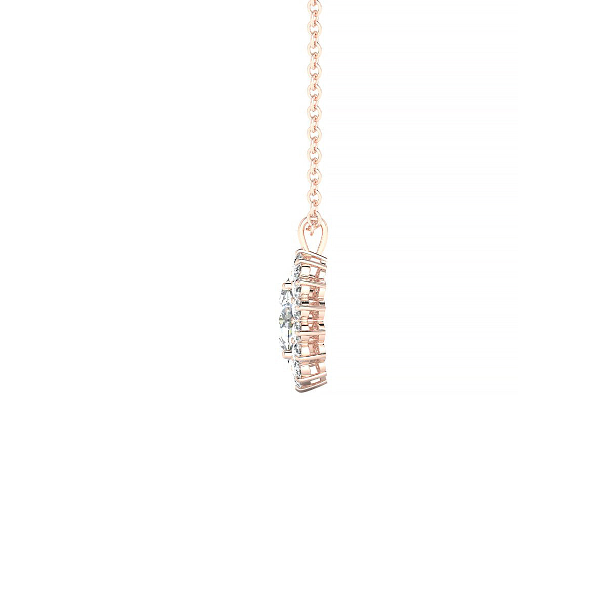 Blossom | 18k Rose Gold 6 x 4 mm Oval Diamond Pendant