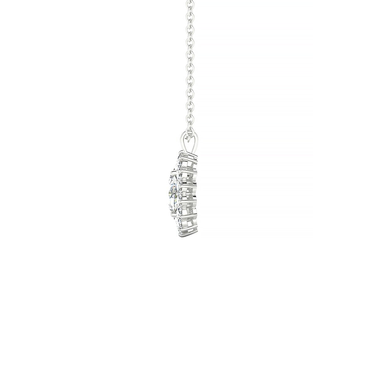 Blossom | 18k White Gold 6 x 4 mm Oval Diamond Pendant