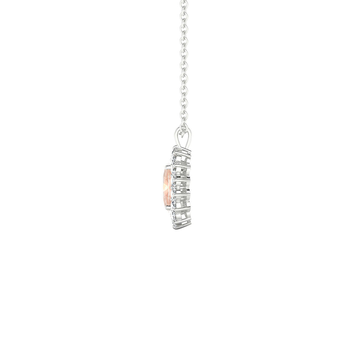Blossom | 18k White Gold 6 x 4 mm Oval Morganite Pendant