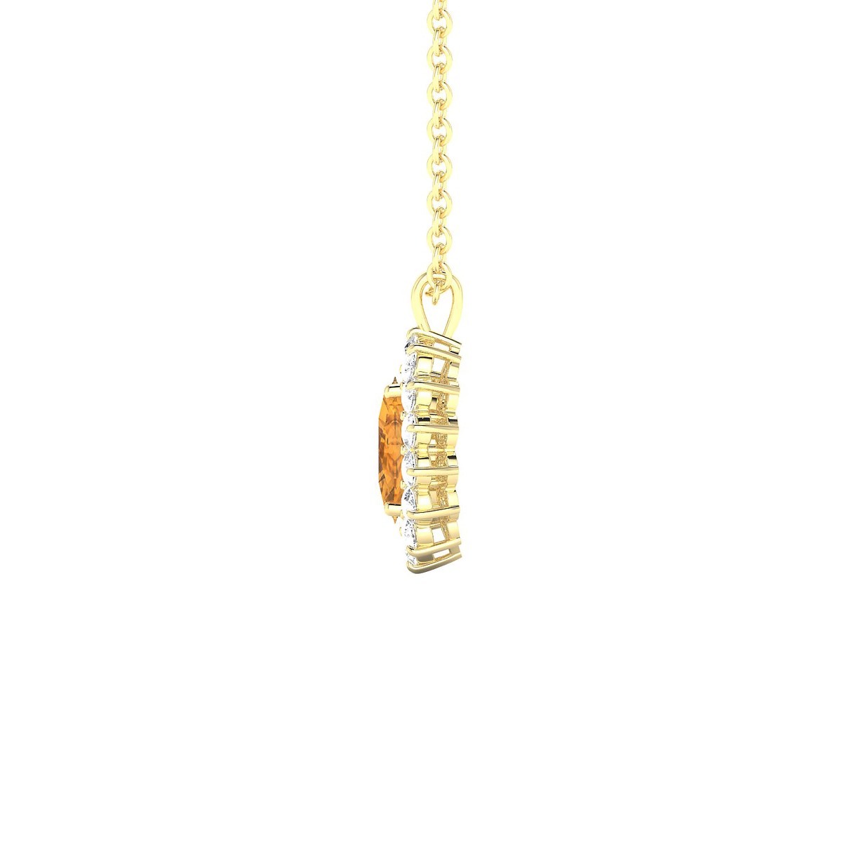 Blossom | 18k Yellow Gold 6 x 4 mm Oval Citrine Pendant