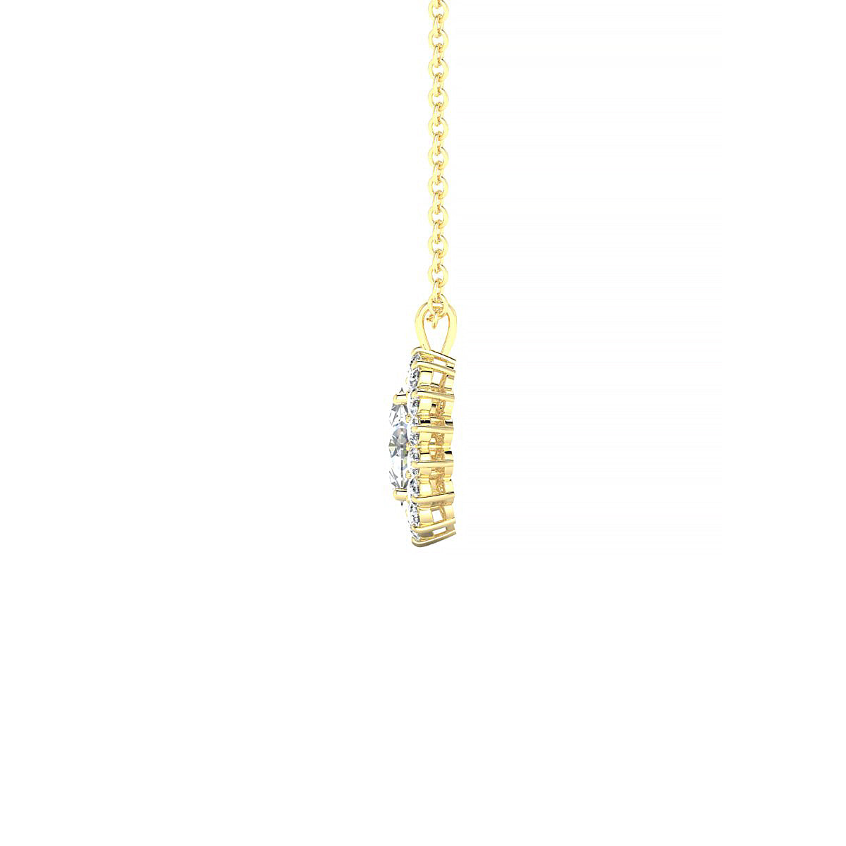 Blossom | 18k Yellow Gold 6 x 4 mm Oval Diamond Pendant